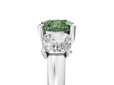 White gold Three-Stone Fancy Green Cushion Cut Cut Solitaire Ring with Classic Prong Setting_17