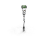 White gold Three-Stone Fancy Green Cushion  Cut Diamond Pavé Band with Four-Prong Setting_30