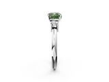White gold Three-Stone Fancy Green Cushion  Cut Diamond Solitaire with Prong Setting and Classic Band_26