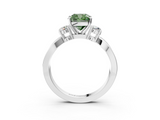 White gold Three-Stone Fancy Green Cushion  Cut Diamond Twist Band with Prong Setting_71