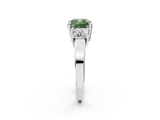White gold Three-Stone Fancy Green Cushion  Cut Solitaire Ring with Prong Setting_5