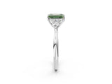 White gold Three-Stone Fancy Green Emerald Cut Brilliant Diamond Solitaire Ring with Tapered Band and Four-Prong Setting_33
