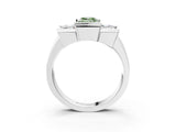 White gold Three Stone Fancy Green Emerald Cut Cut Channel Set Diamond Ring_27