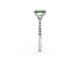White gold Three-Stone Fancy Green Emerald Cut Cut Diamond Pavé Band with Prong Setting_29