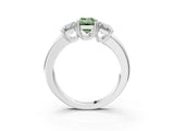 White gold Three-Stone Fancy Green Emerald Cut Cut Diamond Ring with Channel Set Band and Four-Prong Setting_27