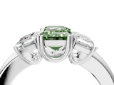 White gold Three-Stone Fancy Green Emerald Cut Cut Diamond Ring with Channel Set Band and Four-Prong Setting_52