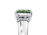 White gold Three-Stone Fancy Green Emerald Cut Cut Diamond Ring with Channel Set Band and Four-Prong Setting_53