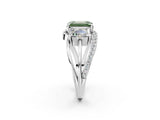 White gold Three-Stone Fancy Green Emerald Cut Cut Diamond Split Shank Prong Set Ring_14