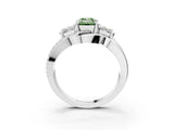 White gold Three-Stone Fancy Green Emerald Cut Cut Diamond Split Shank Prong Set Ring_15
