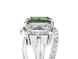 White gold Three-Stone Fancy Green Emerald Cut Cut Diamond Split Shank Prong Set Ring_17