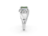 White gold Three-Stone Fancy Green Emerald Cut Cut Diamond Split Shank Prong Set Ring_26