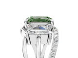 White gold Three-Stone Fancy Green Emerald Cut Cut Diamond Split Shank Prong Set Ring_29