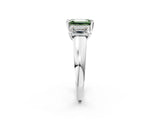 White gold Three-Stone Fancy Green Emerald Cut Cut Solitaire Ring with Classic Prong Setting_14