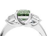 White gold Three-Stone Fancy Green Emerald Cut Cut Solitaire Ring with Classic Prong Setting_16
