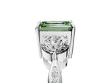 White gold Three-Stone Fancy Green Emerald Cut Diamond Channel Set Engagement Ring with Prong Setting_17