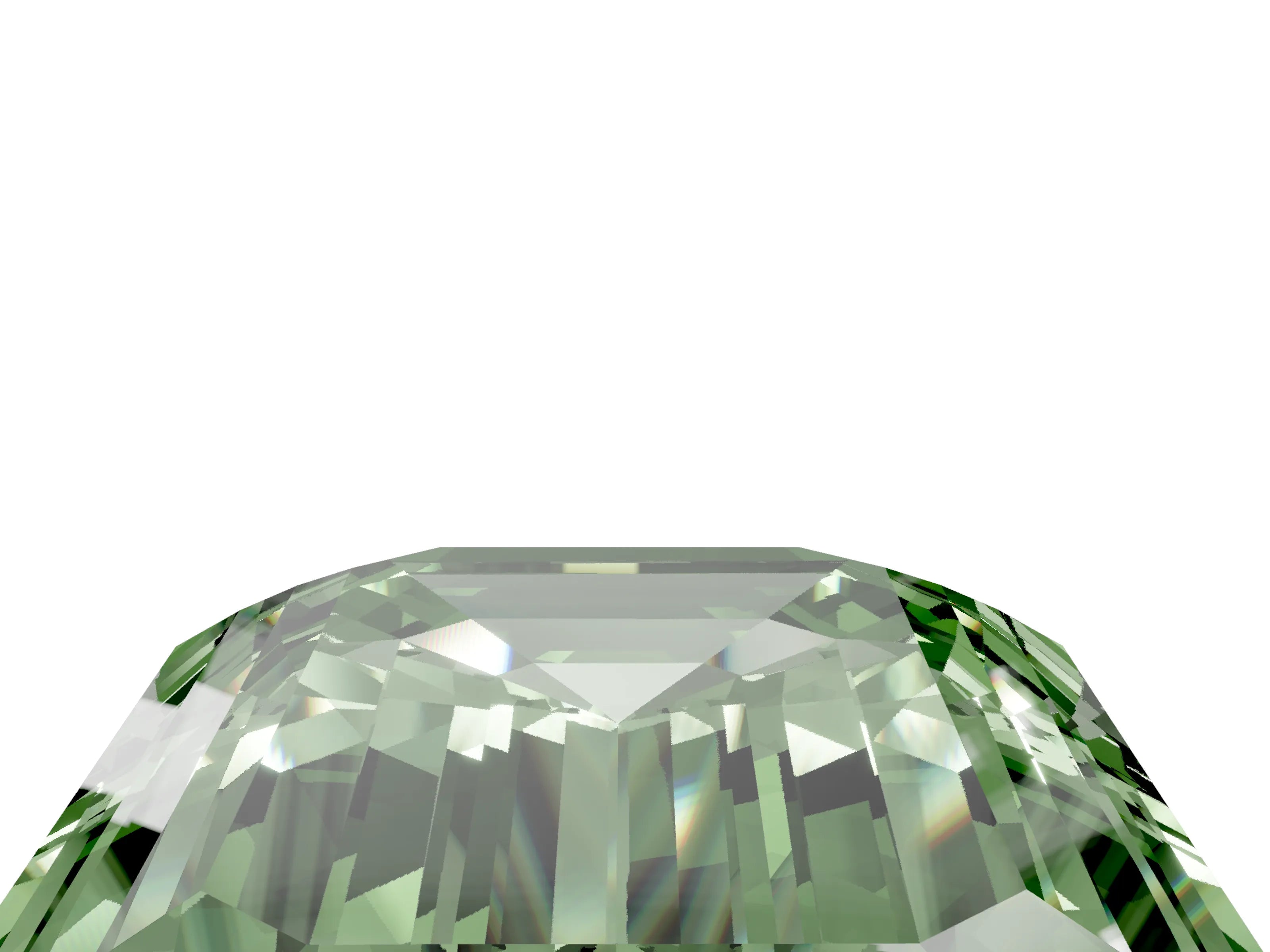 White gold Three-Stone Fancy Green Emerald Cut Diamond Engagement Ring with Pave Band and Prong Setting_16