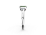 White gold Three-Stone Fancy Green Emerald  Cut Diamond Ring with Channel-Set Band and Four-Prong Setting_51