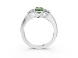 White gold Three-Stone Fancy Green Emerald  Cut Diamond Ring with Channel-Set Band and Four-Prong Setting_52