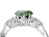 White gold Three-Stone Fancy Green Heart Cut Brilliant Diamond Solitaire Ring with Tapered Band and Four-Prong Setting_44