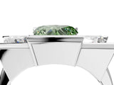 White gold Three Stone Fancy Green Heart Cut Cut Channel Set Diamond Ring_28