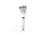 White gold Three-Stone Fancy Green Heart Cut Cut Diamond Engagement Ring with Flat Band and Four-Prong Setting_14