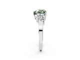 White gold Three-Stone Fancy Green Heart Cut Cut Diamond Engagement Ring with Flat Band and Four-Prong Setting_15