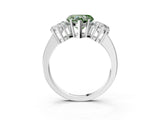 White gold Three-Stone Fancy Green Heart Cut Cut Diamond Engagement Ring with Flat Band and Four-Prong Setting_16