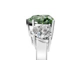White gold Three-Stone Fancy Green Heart Cut Cut Diamond Engagement Ring with Flat Band and Four-Prong Setting_17