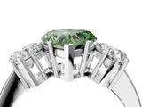 White gold Three-Stone Fancy Green Heart Cut Cut Diamond Engagement Ring with Flat Band and Four-Prong Setting_17