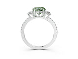 White gold Three-Stone Fancy Green Heart Cut Cut Diamond Pavé Band with Prong Setting_30