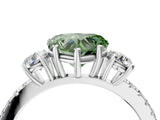 White gold Three-Stone Fancy Green Heart Cut Cut Diamond Pavé Band with Prong Setting_31