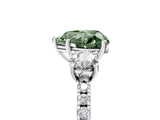 White gold Three-Stone Fancy Green Heart Cut Cut Diamond Pavé Band with Prong Setting_32