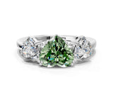 White gold Three-Stone Fancy Green Heart Cut Cut Diamond Ring with Channel Set Band and Four-Prong Setting_12