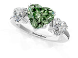 White gold Three-Stone Fancy Green Heart Cut Cut Diamond Ring with Channel Set Band and Four-Prong Setting_13