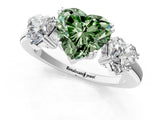 White gold Three-Stone Fancy Green Heart Cut Cut Diamond Ring with Channel Set Band and Four-Prong Setting_13