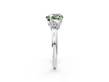 White gold Three-Stone Fancy Green Heart Cut Cut Diamond Ring with Channel Set Band and Four-Prong Setting_14
