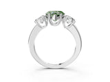 White gold Three-Stone Fancy Green Heart Cut Cut Diamond Ring with Channel Set Band and Four-Prong Setting_15