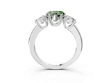 White gold Three-Stone Fancy Green Heart Cut Cut Diamond Ring with Channel Set Band and Four-Prong Setting_15