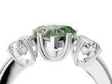 White gold Three-Stone Fancy Green Heart Cut Cut Diamond Ring with Channel Set Band and Four-Prong Setting_16