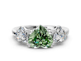 White gold Three-Stone Fancy Green Heart Cut Cut Diamond Ring with Channel Set Band and Four-Prong Setting_36