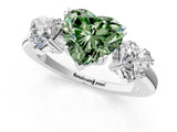 White gold Three-Stone Fancy Green Heart Cut Cut Diamond Ring with Channel Set Band and Four-Prong Setting_37