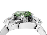 White gold Three-Stone Fancy Green Heart Cut Cut Diamond Split Shank Prong Set Ring_16