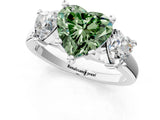 White gold Three-Stone Fancy Green Heart Cut Cut Solitaire Ring with Classic Prong Setting_13