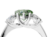 White gold Three-Stone Fancy Green Heart Cut Cut Solitaire Ring with Classic Prong Setting_16
