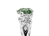 White gold Three-Stone Fancy Green Heart Cut Diamond Braided Band Ring with Four-Prong Setting_39