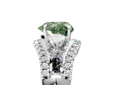 White gold Three-Stone Fancy Green Heart Cut Diamond Engagement Ring with Pave Band and Prong Setting_17