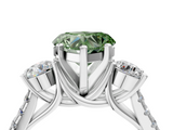 White gold Three-Stone Fancy Green Heart  Cut Diamond Pavé Band with Four-Prong Setting_15
