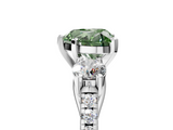 White gold Three-Stone Fancy Green Heart  Cut Diamond Pavé Band with Four-Prong Setting_16