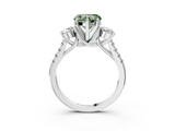 White gold Three-Stone Fancy Green Heart  Cut Diamond Pavé Band with Four-Prong Setting_27