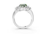 White gold Three-Stone Fancy Green Heart  Cut Diamond Ring with Channel-Set Band and Four-Prong Setting_20